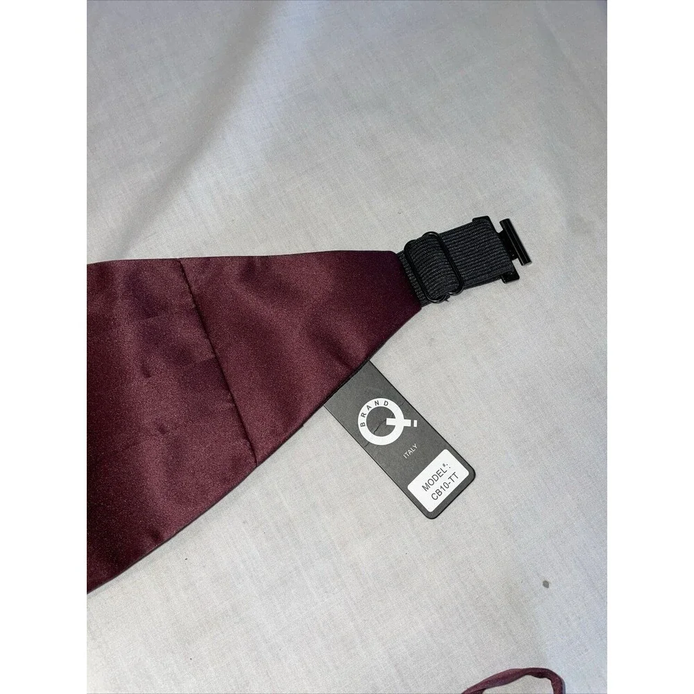 Brand Q Cummerbund Tie Handkerchief Men’s Model CB10-TT Raspberry For Tuxedo